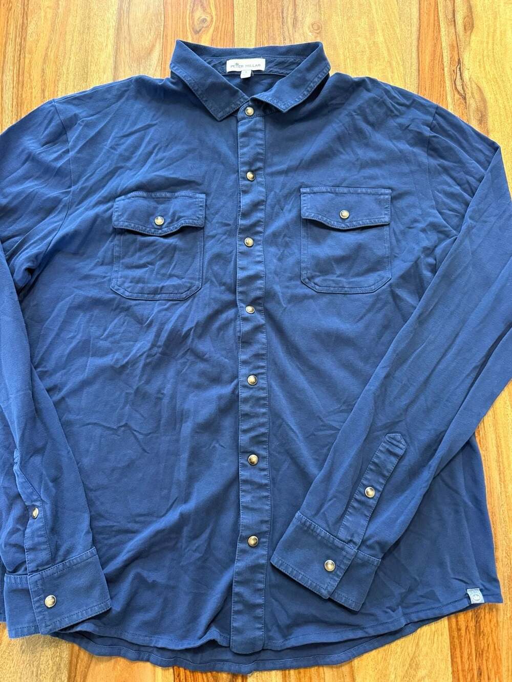 Peter Millar Crown Lava Jersey Knit Long Sleeve Pearl Snap